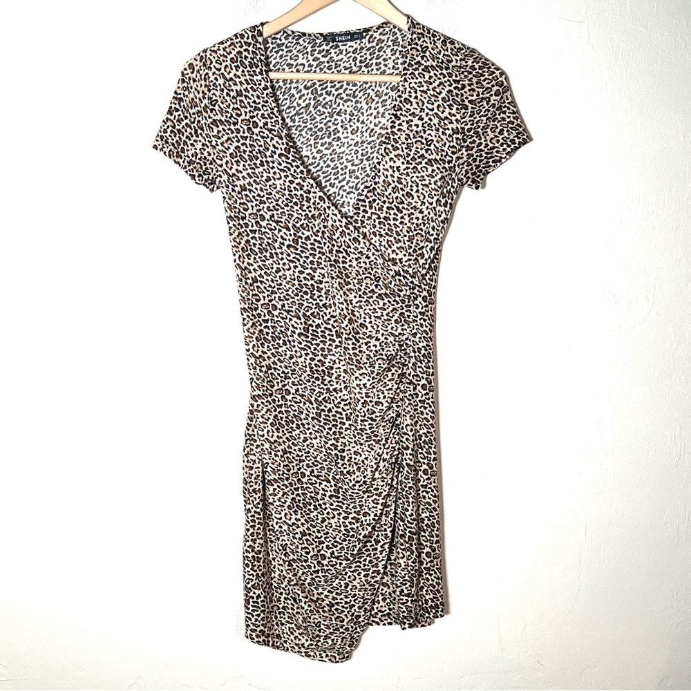 SHEIN brown and black leopard print dress size small S B175